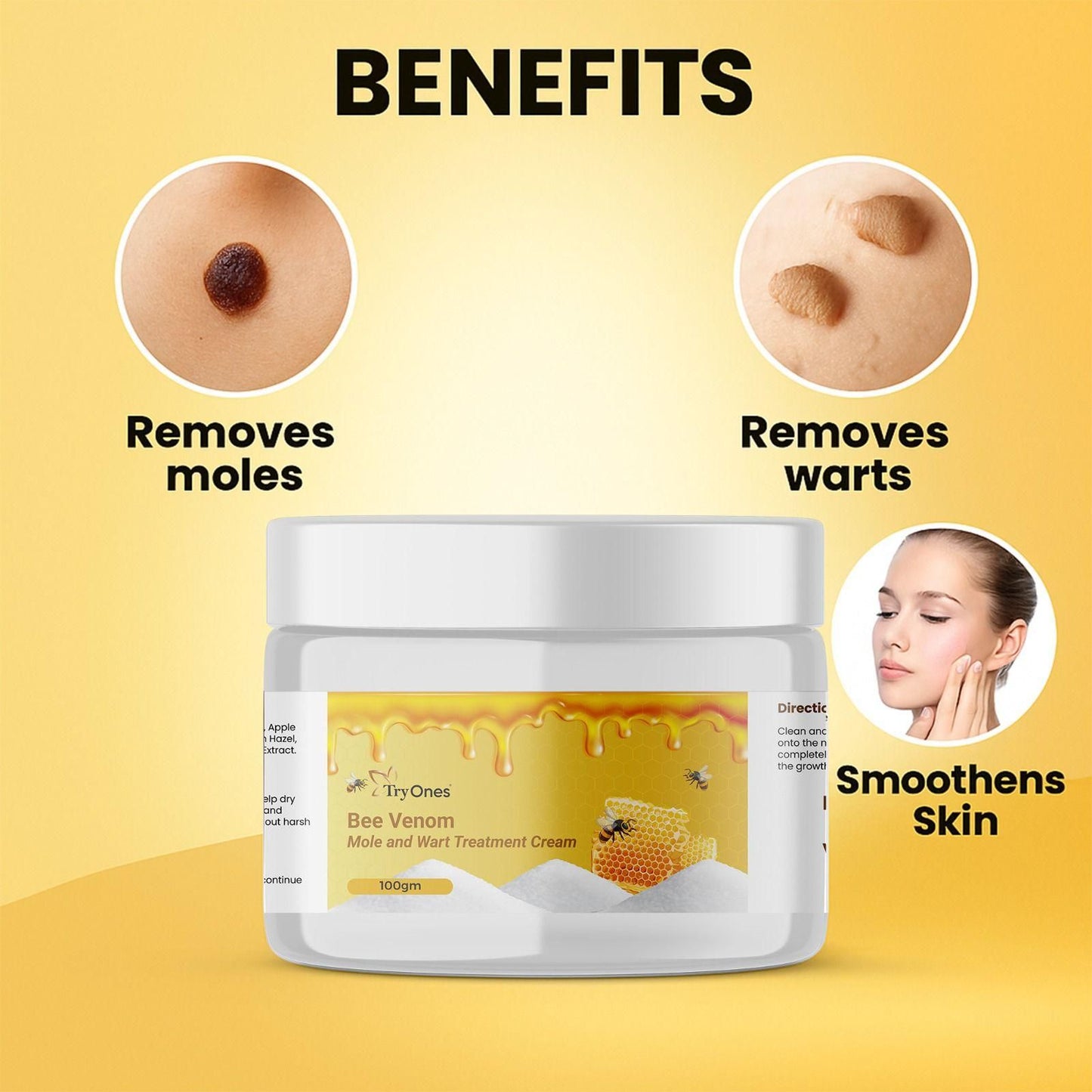 Bee Venom Mole and Wart Treatment Cream 100 gm Pack of 1 - Catalyst Mart