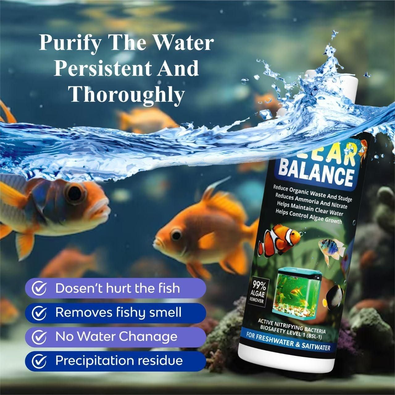 Clear Balance Fish Tank Water Purifier 120ml Each (Pack of 2) - Catalyst Mart