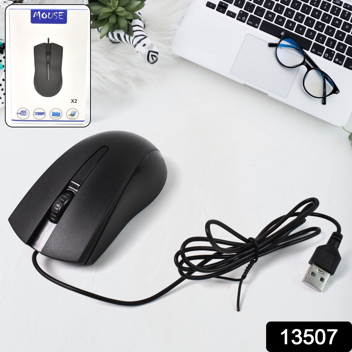 Computer Laptop Wired Optical Mouse X2 (1 Pc) - Catalyst Mart