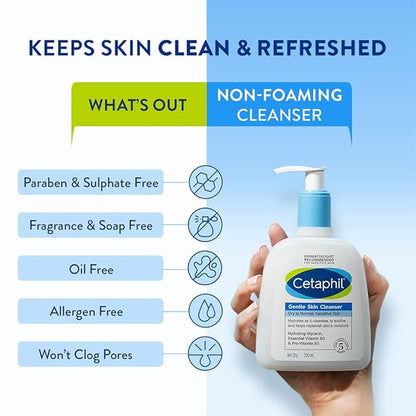 Cetaphil Gentle Skin Cleanser 250ml – Mild Face & Body Wash for Sensitive & Dry Skin