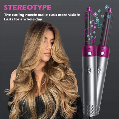 5 in 1 Multifunctional Hair Dryer Styling Tool, Detachable 5-in-1 Multi-Head Hot Air Comb, The Negative Ion Automatic Suction Hair Curler - Catalyst Mart