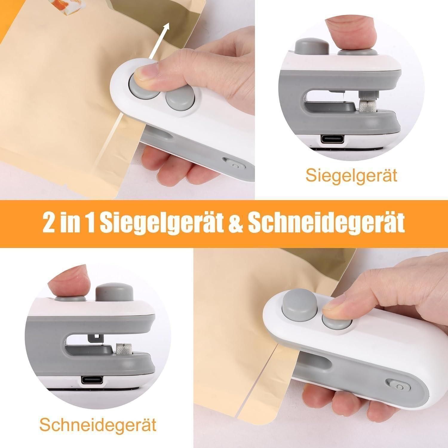 Portable Mini Sealing Machine 2 in 1 USB Rechargeable Magnetic Bag Sealer Heat Seal with Cutter - Catalyst Mart