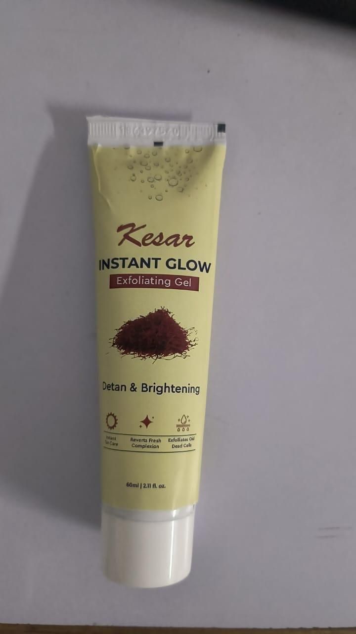 Kesar Instant Glow Exfoliating Gel – Detan & Brightening Face Gel (60g) - Catalyst Mart