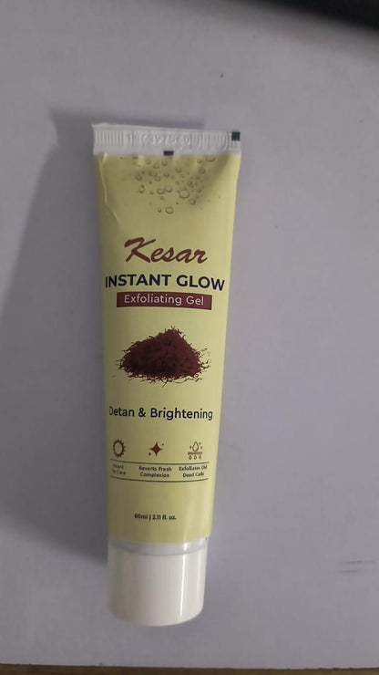Kesar Instant Glow Exfoliating Gel – Detan & Brightening Face Gel (60g) - Catalyst Mart
