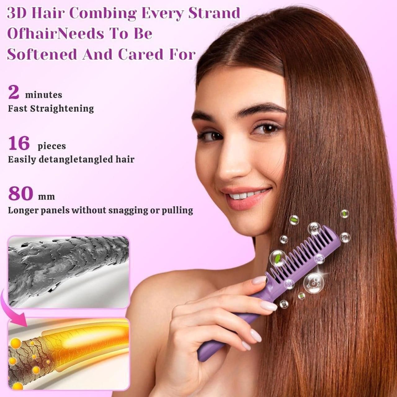 Meneflix Portable Mini Hair Straightener Cordless Rechargeable Mini Adjustable Hair Straightener Hot Comb - Catalyst Mart
