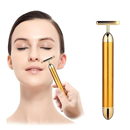 24K Gold Energy Beauty Bar | Electric Facial Massage Roller for Face & Neck
