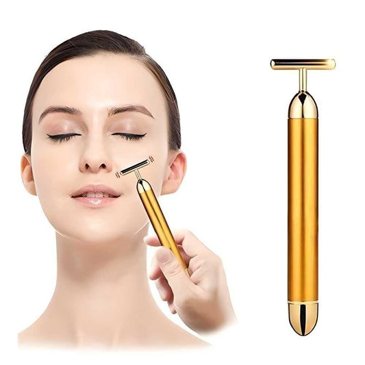 24K Gold Energy Beauty Bar | Electric Facial Massage Roller for Face & Neck