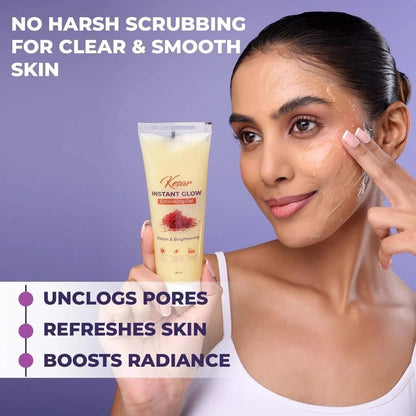 Kesar Instant Glow Exfoliating Gel – Detan & Brightening Face Gel (60g) - Catalyst Mart
