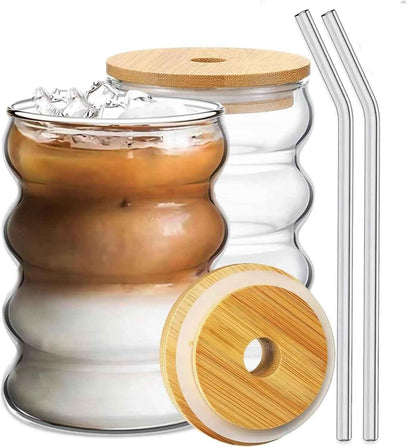 Wave Shape Glass with wood cap (Pack of 1) - Catalyst Mart