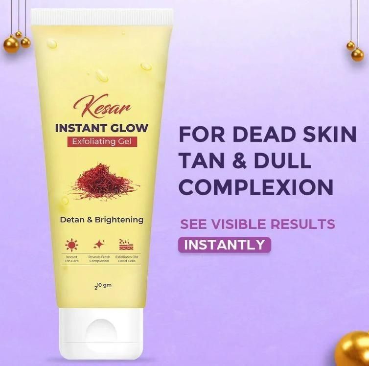 Kesar Instant Glow Exfoliating Gel – Detan & Brightening Face Gel (60g) - Catalyst Mart