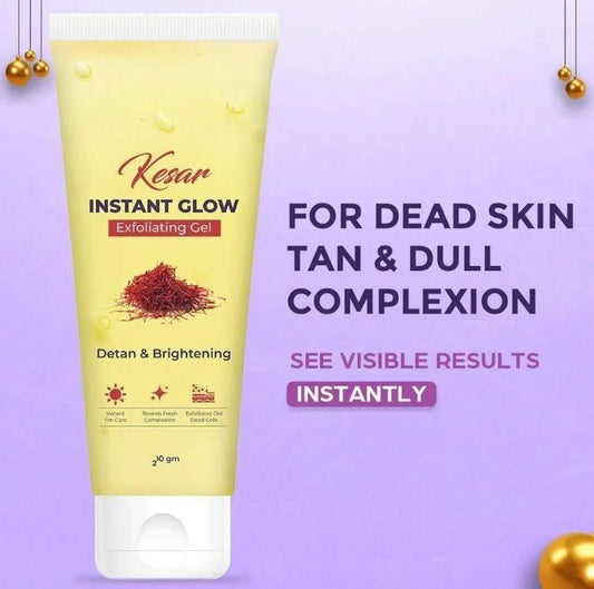 Kesar Instant Glow Exfoliating Gel – Detan & Brightening Face Gel (60g) - Catalyst Mart