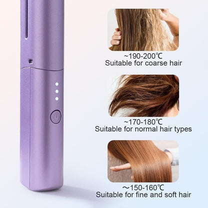 Meneflix Portable Mini Hair Straightener Cordless Rechargeable Mini Adjustable Hair Straightener Hot Comb - Catalyst Mart