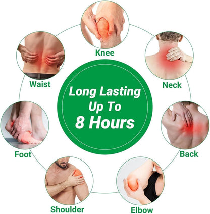 Knee Pain Relief Patches | Self-Heating Moxa Therapy for Arthritis, Joint & Muscle Pain | Packs of 10, 20, 30