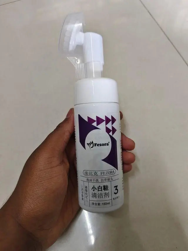 Fezora Sports & Sneaker Cleaner Kit – 150ml Shoe Cleaning Foam with Built-in Scrub Brush (Pack of 1) - Catalyst Mart