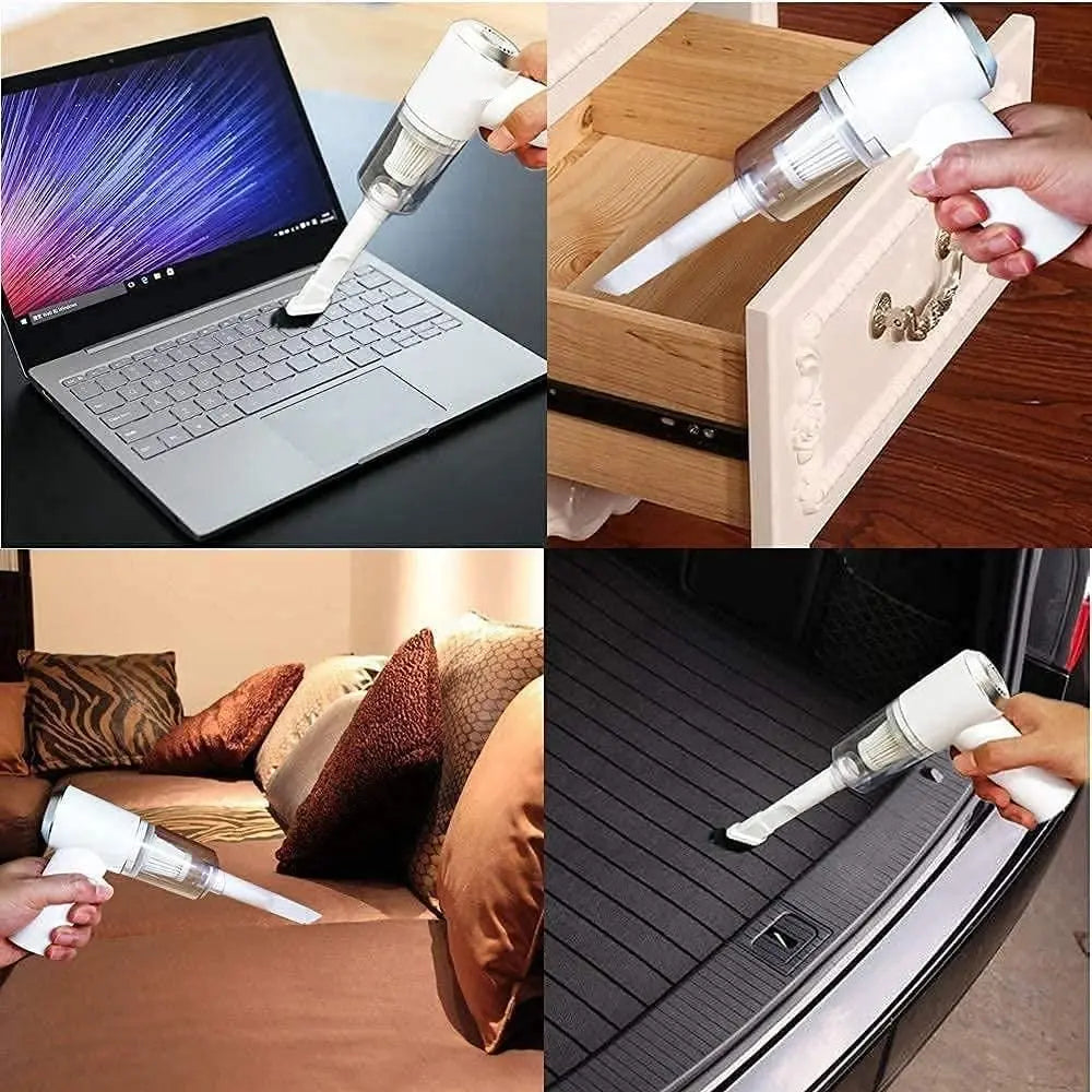 Portable Air Duster & Mini Wireless Vacuum Cleaner – USB Rechargeable with Brush Nozzle - Catalyst Mart