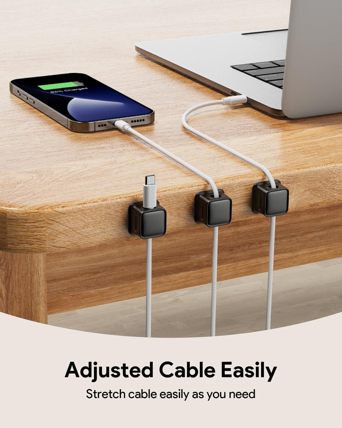 Organizer, Cable Smooth Adjustable Easy Secure Cable Managemen (Pack of 6 Cord) - Catalyst Mart