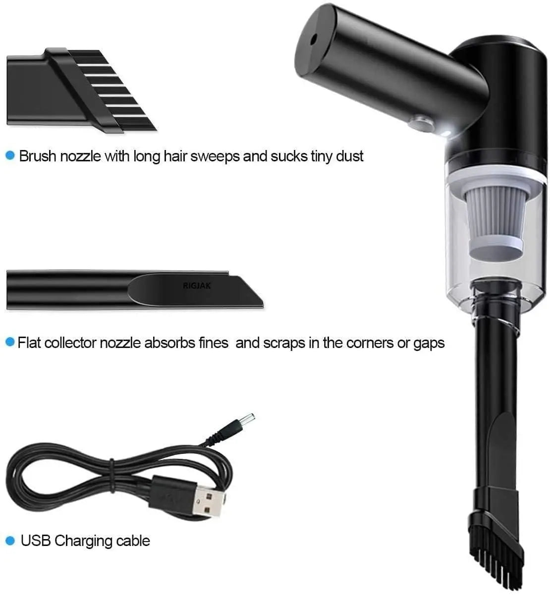 Portable Air Duster & Mini Wireless Vacuum Cleaner – USB Rechargeable with Brush Nozzle - Catalyst Mart