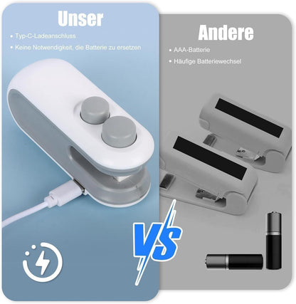 Portable Mini Sealing Machine 2 in 1 USB Rechargeable Magnetic Bag Sealer Heat Seal with Cutter - Catalyst Mart