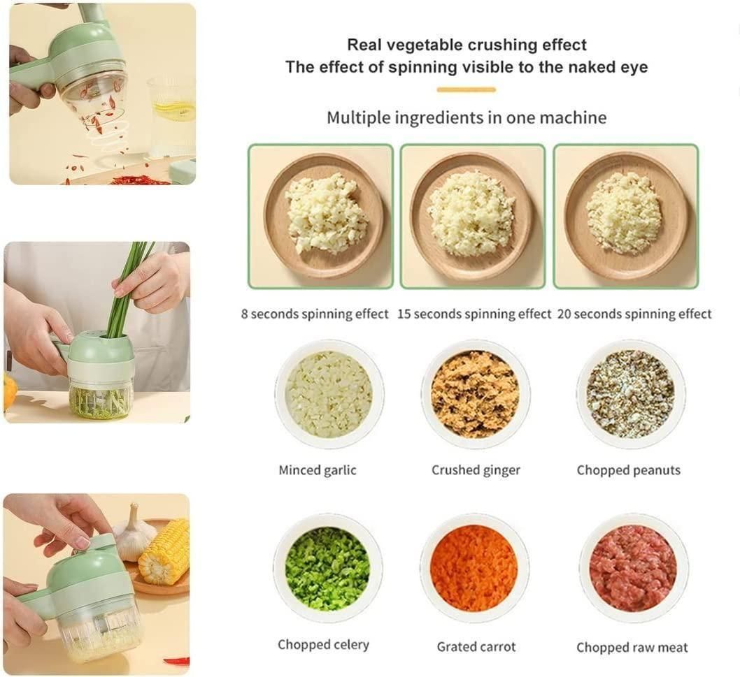 4 in 1 Portable Electric Vegetable Cutter Set - Catalyst Mart
