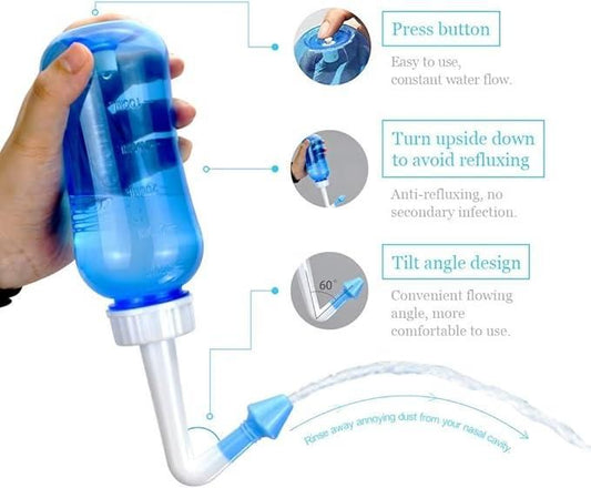 Neti Pot for Sinus Cleaning | BPA-Free Nose Wash Cleaner for Adults & Kids - Catalyst Mart