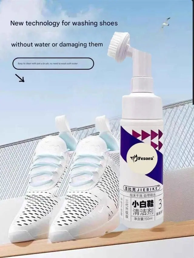Fezora Sports & Sneaker Cleaner Kit – 150ml Shoe Cleaning Foam with Built-in Scrub Brush (Pack of 1) - Catalyst Mart