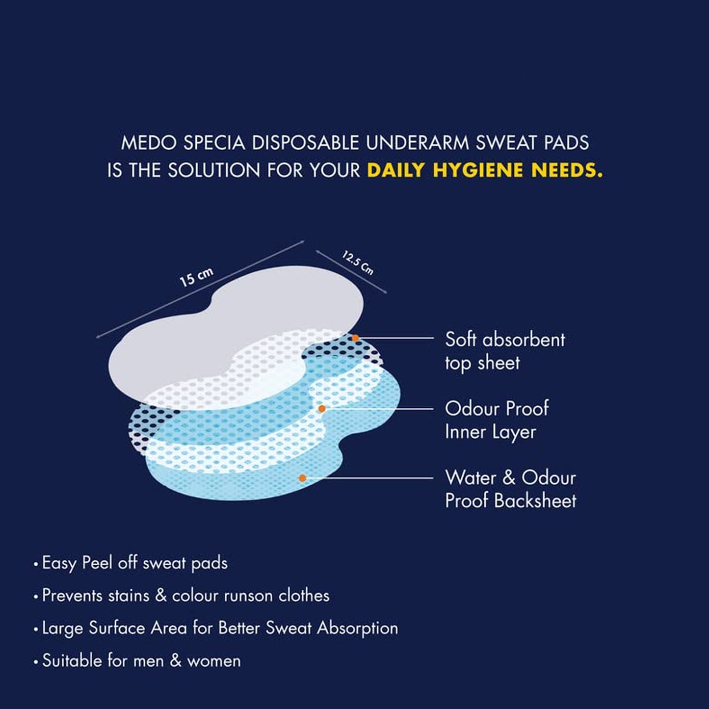 Underarm Sweat Pads (Pack of 10) – Disposable, Cotton, Anti-Sweat, Anti-Odour for Men & Women - Catalyst Mart