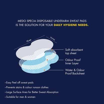 Underarm Sweat Pads (Pack of 10) – Disposable, Cotton, Anti-Sweat, Anti-Odour for Men & Women - Catalyst Mart