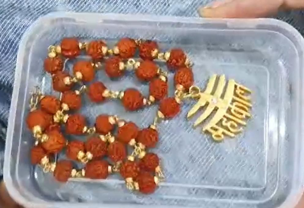 Shiv Trishul Pendant with Rudraksha Chain – Silver Plated Spiritual Mala for Men - Catalyst Mart