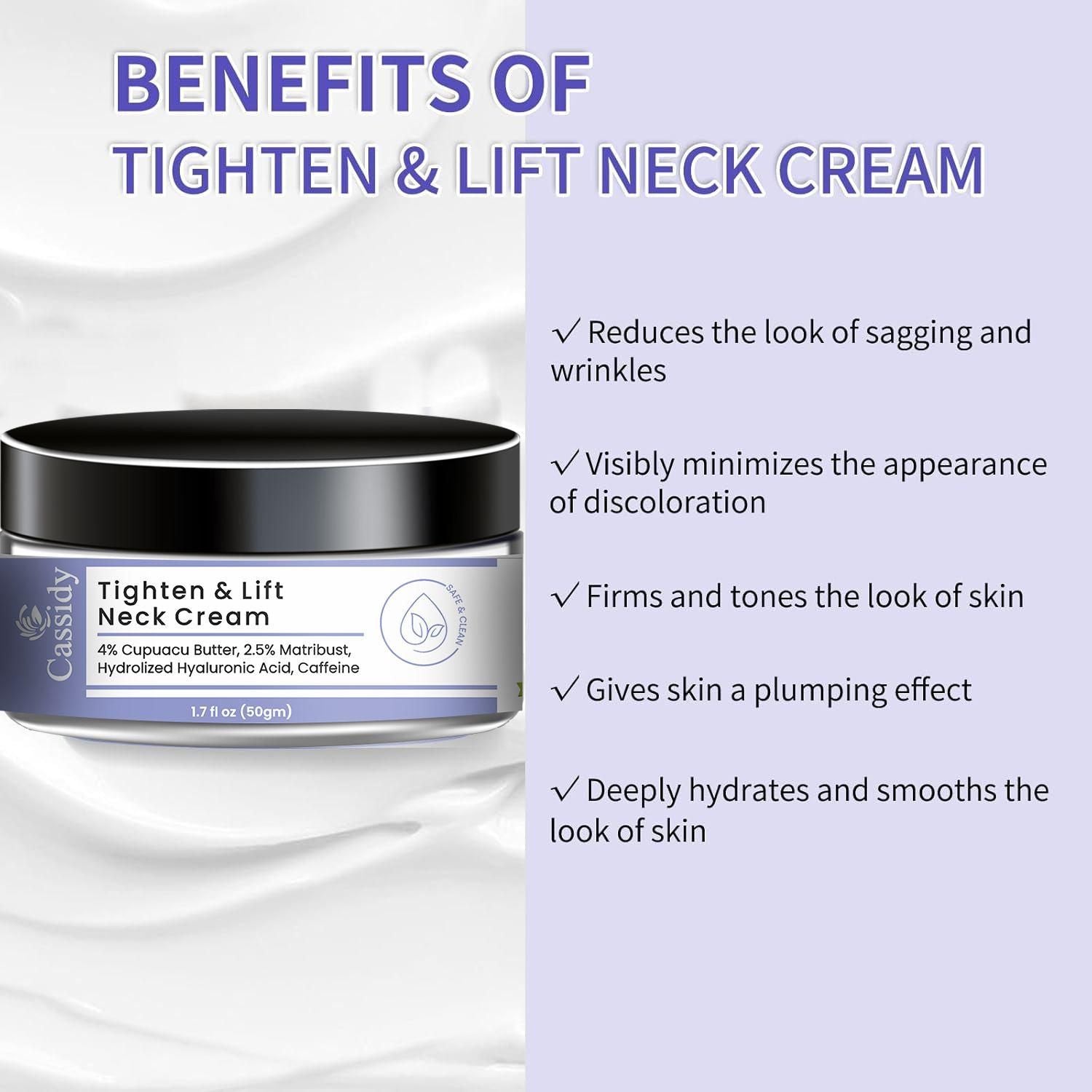Cassidy Tighten & Lift Neck Cream – Firm & Smooth Neck Skin - Catalyst Mart