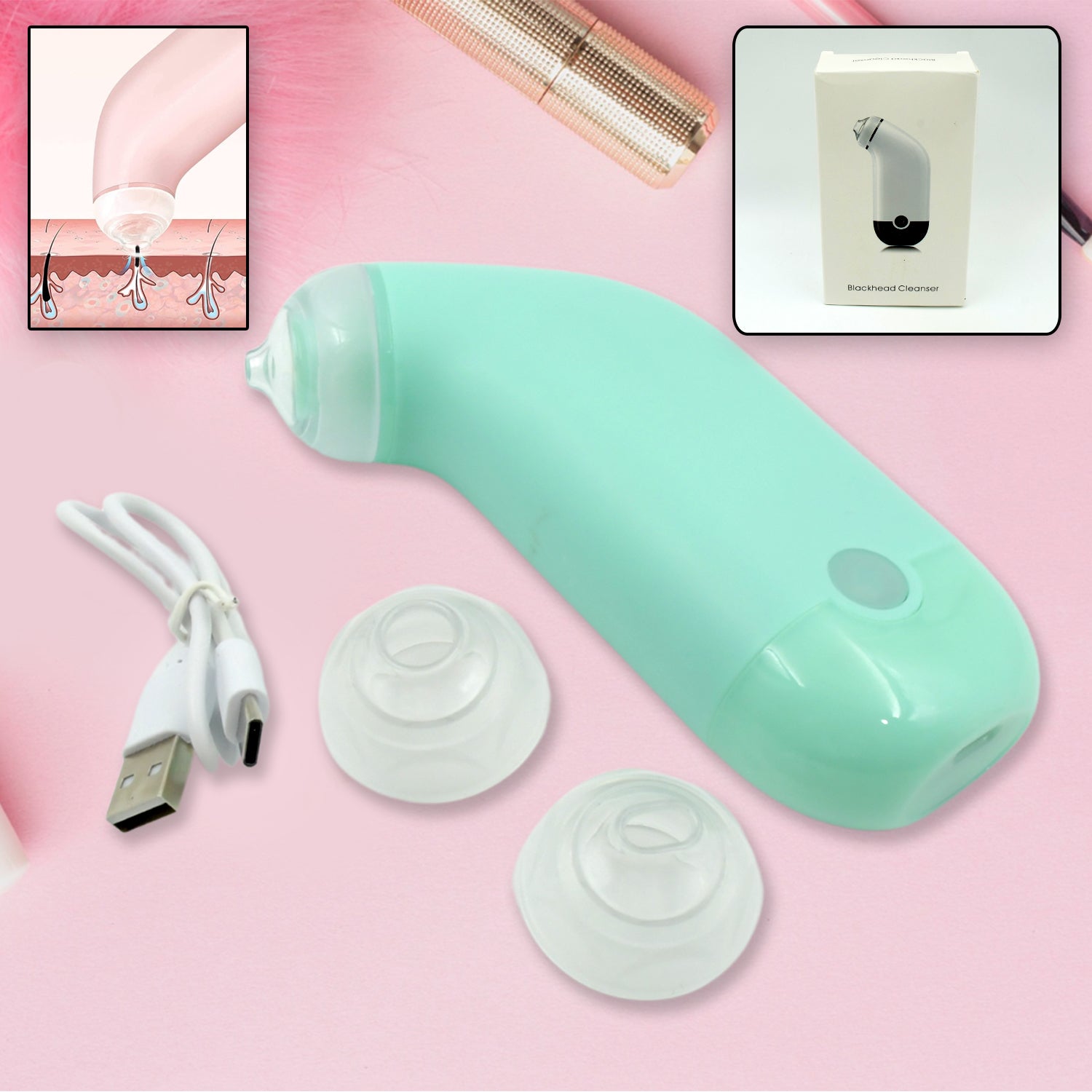 Mini Vacuum Blackhead Remover – Spot Reducer, Skin Lifting Massager & Facial Pore Cleaner for Men & Women (1 Pc) - Catalyst Mart