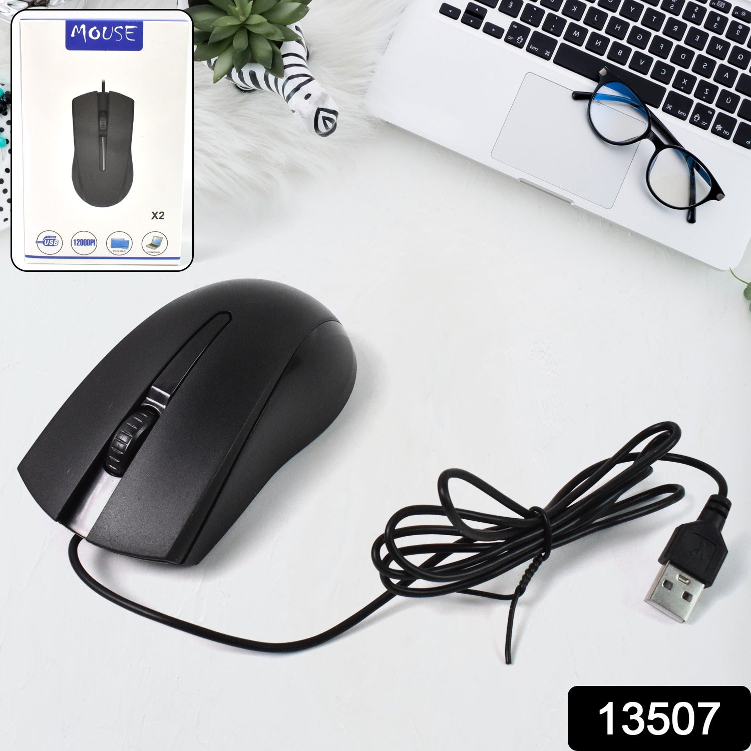 Computer Laptop Wired Optical Mouse X2 (1 Pc) - Catalyst Mart
