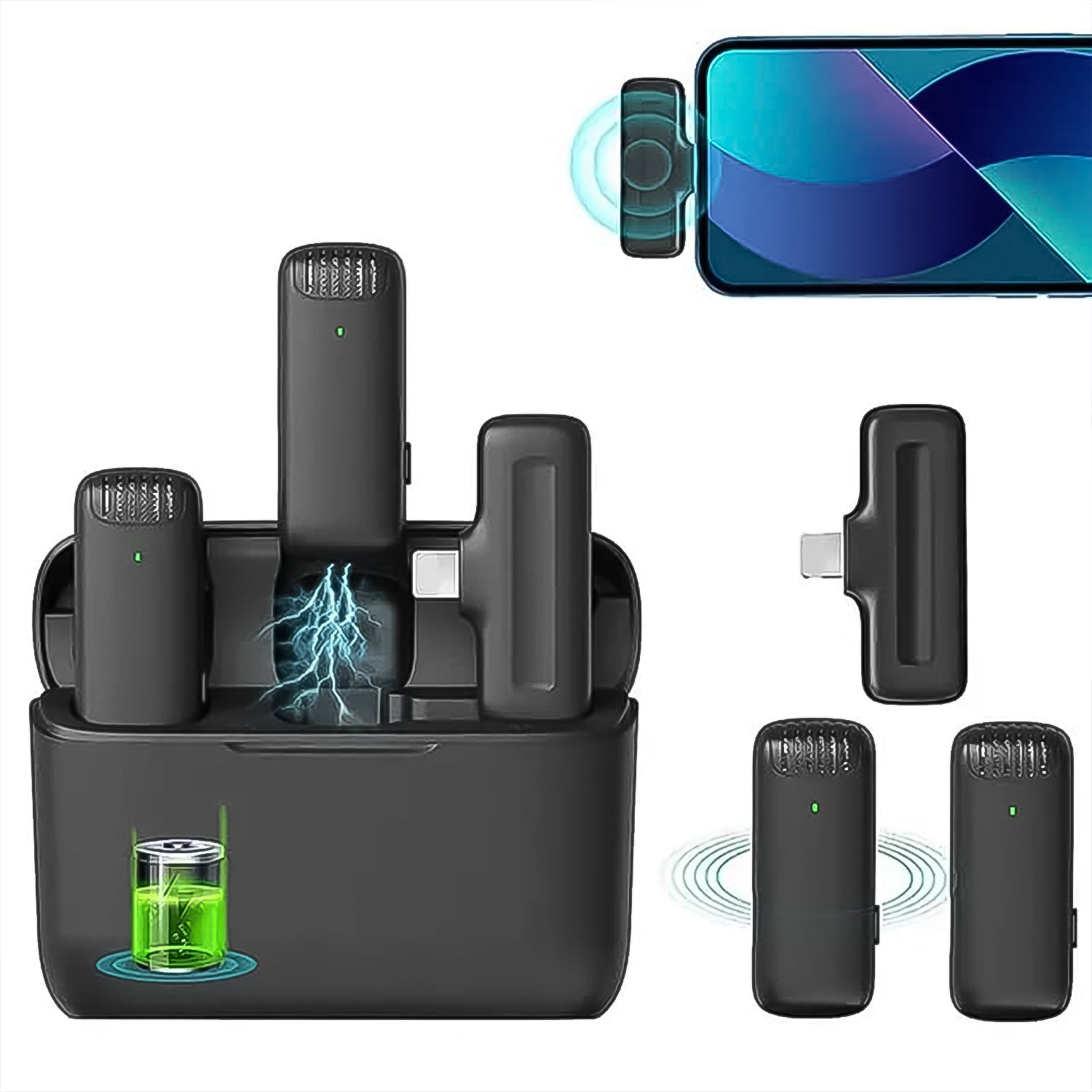 Wireless Microphones Collar Mic For All Smart Phone Type-c (1 Set) - Catalyst Mart