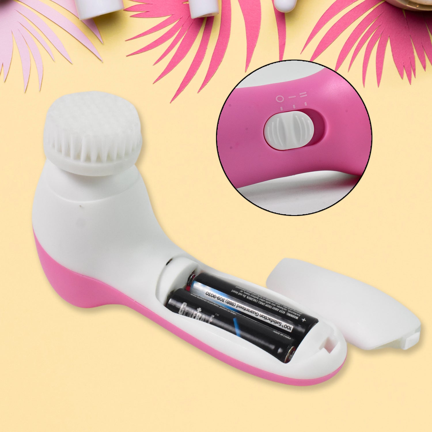 Facial Beauty Brush & Massager – Waterproof Face Cleansing Tool with 2 AA Batteries Included (1 Pc) - Catalyst Mart