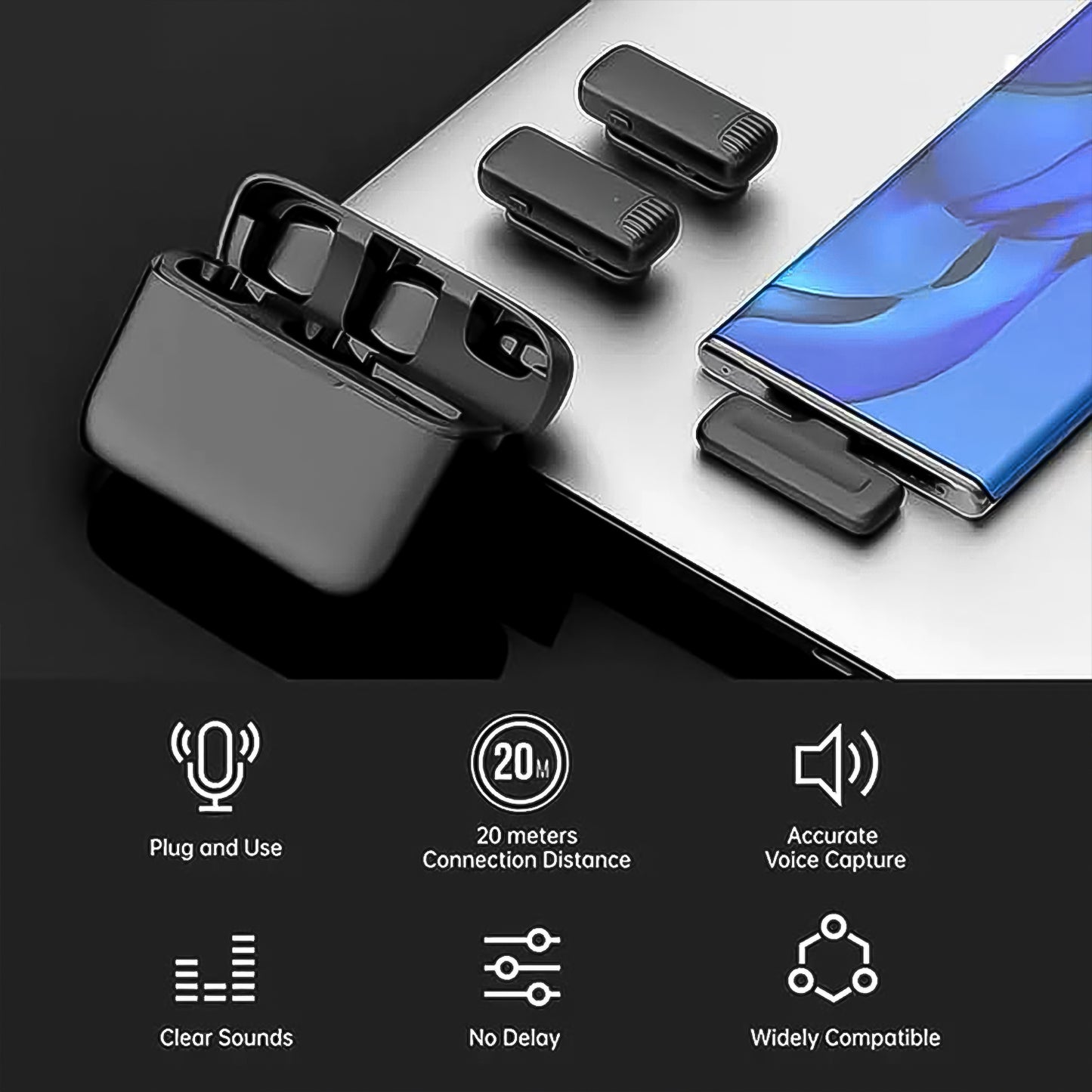 Wireless Microphones Collar Mic For All Smart Phone Type-c (1 Set) - Catalyst Mart