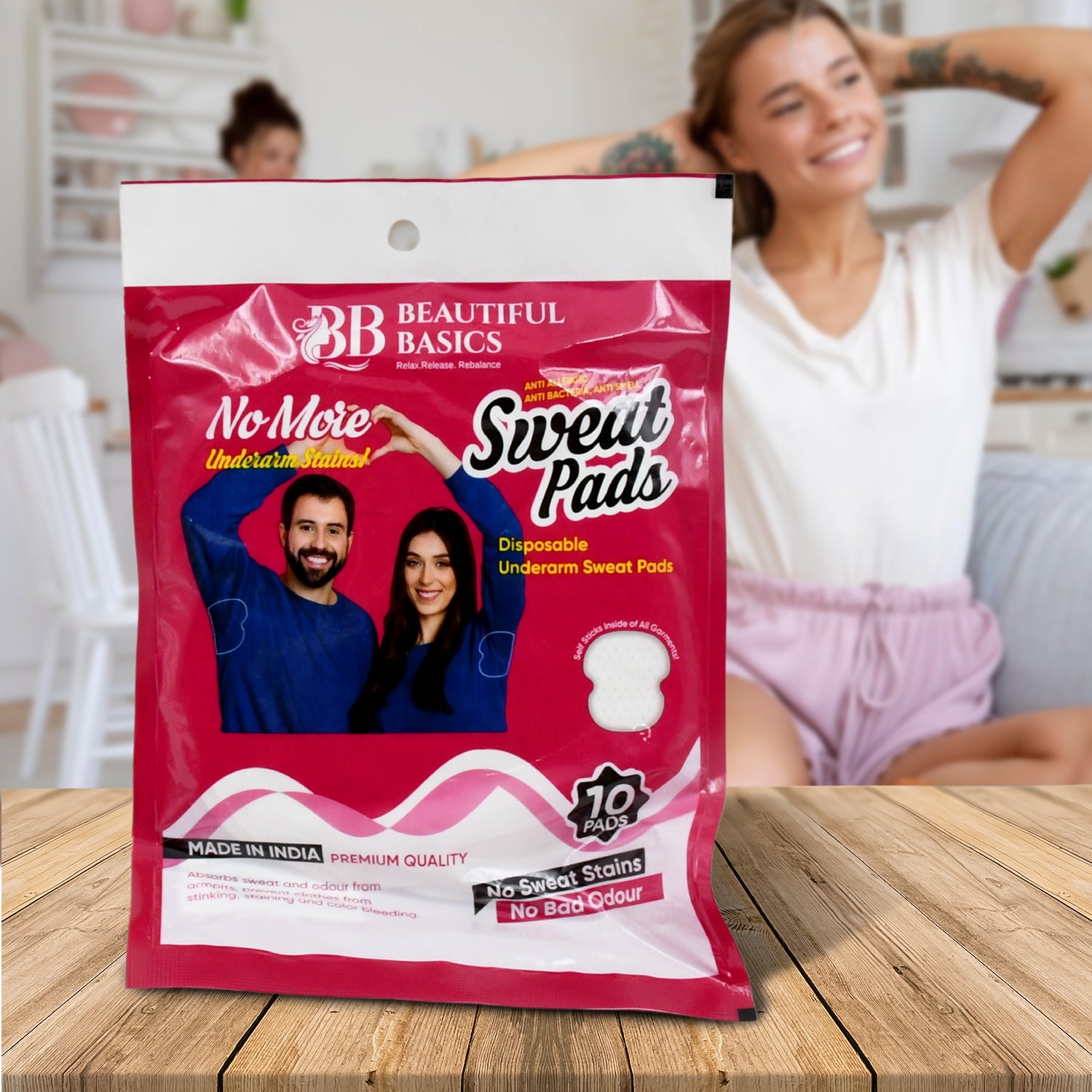 Underarm Sweat Pads (Pack of 10) – Disposable, Cotton, Anti-Sweat, Anti-Odour for Men & Women - Catalyst Mart