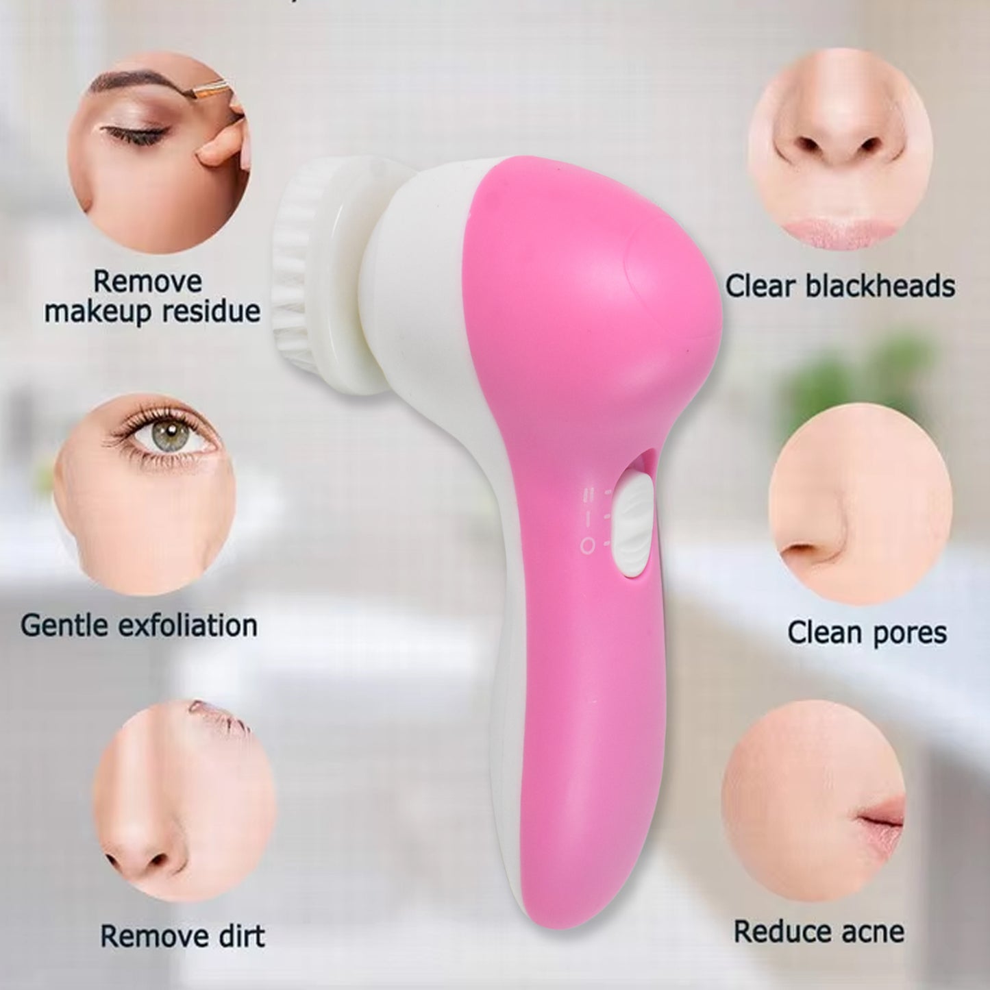Facial Beauty Brush & Massager – Waterproof Face Cleansing Tool with 2 AA Batteries Included (1 Pc) - Catalyst Mart