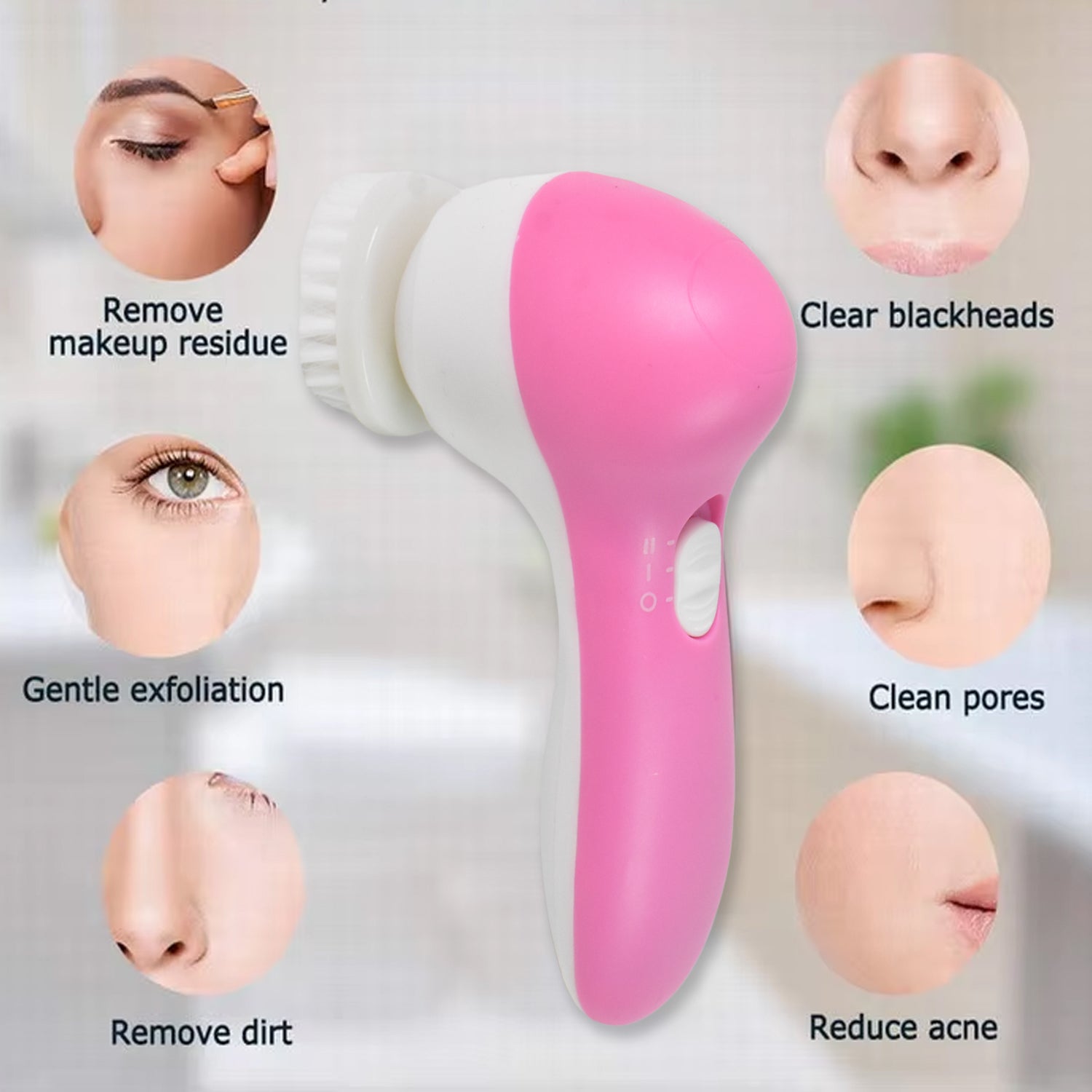 Facial Beauty Brush & Massager – Waterproof Face Cleansing Tool with 2 AA Batteries Included (1 Pc) - Catalyst Mart